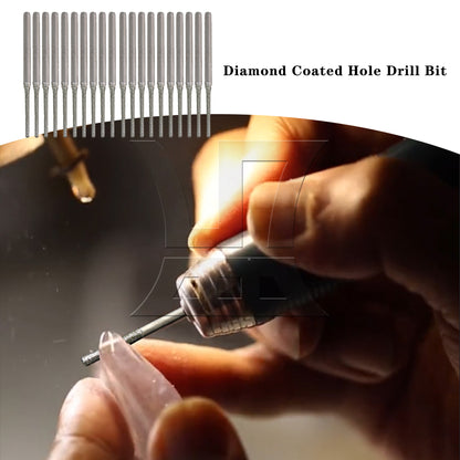 BQLZR  Diamond Coated Drill Bit 1.2mm Dia 3/32" Shank for Glass Tile Granite