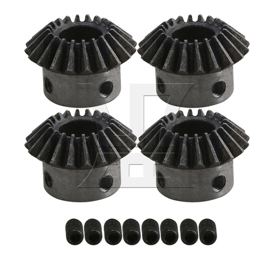 BQLZR 4 Pieces 1.5 Module Bevel Gears 20T 45 Steel Hardware for 1:1 Transmission