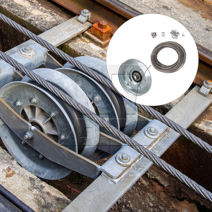 BQLZR Iron Bearing Steel Cable Wheel w/ 100 Feet Wire Rope Cable Railing Tool Set