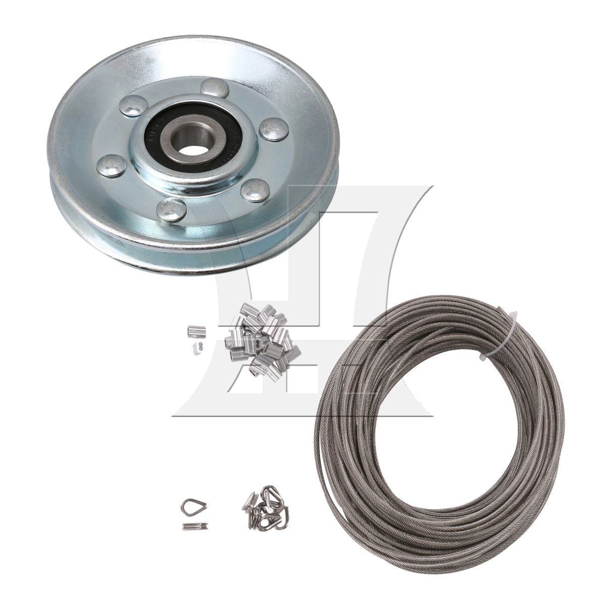 BQLZR Iron Bearing Steel Cable Wheel w/ 100 Feet Wire Rope Cable Railing Tool Set