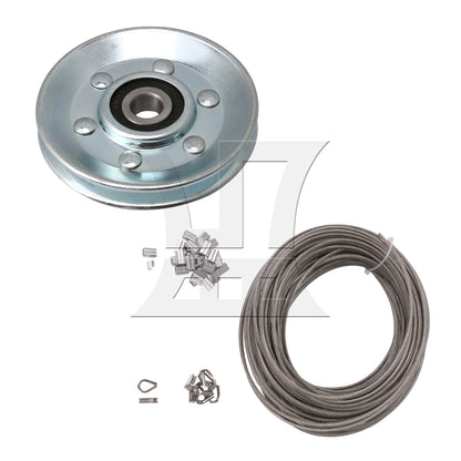 BQLZR Iron Bearing Steel Cable Wheel w/ 100 Feet Wire Rope Cable Railing Tool Set