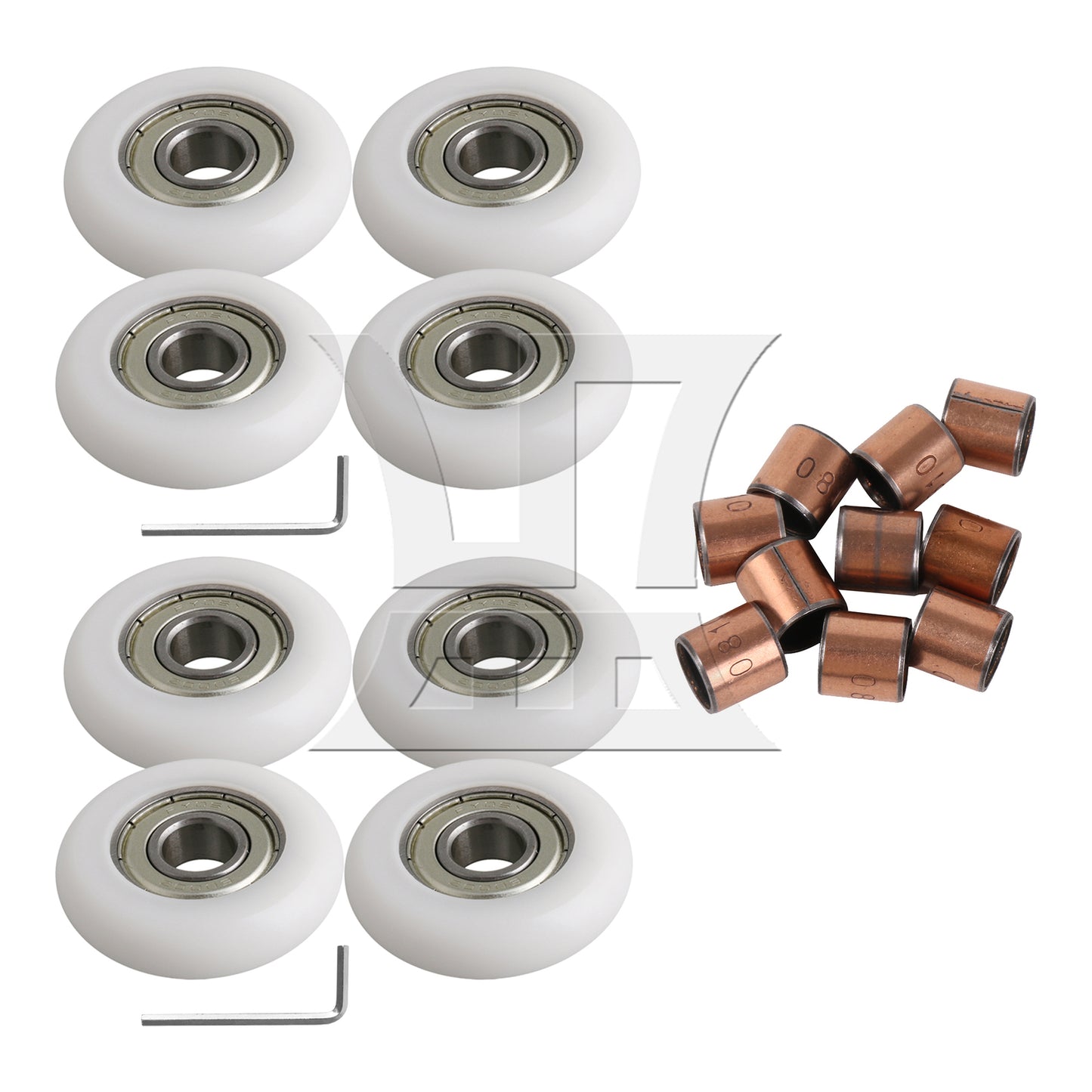 BQLZR 18 Pieces Plastic Bearing Guide Pulley Wheel Ball Bearing with Copper Bushing