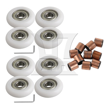 BQLZR 18 Pieces Plastic Bearing Guide Pulley Wheel Ball Bearing with Copper Bushing