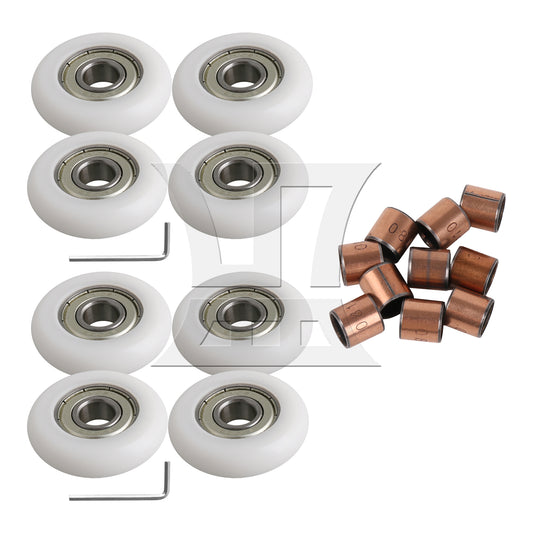 BQLZR 18 Pieces Plastic Bearing Guide Pulley Wheel Ball Bearing with Copper Bushing