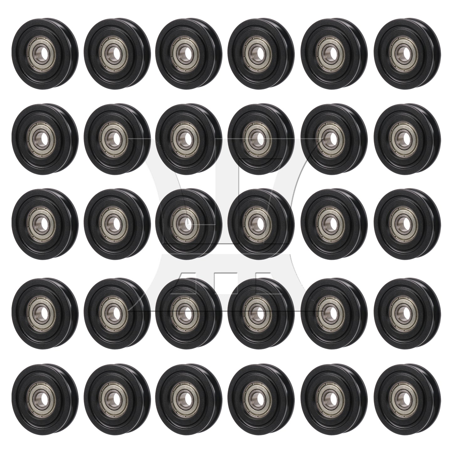 BQLZR Bearing Steel Cable Pulley 8mm ID x 40mm OD w/ Black Plastic Coated