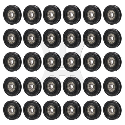 BQLZR Bearing Steel Cable Pulley 8mm ID x 40mm OD w/ Black Plastic Coated