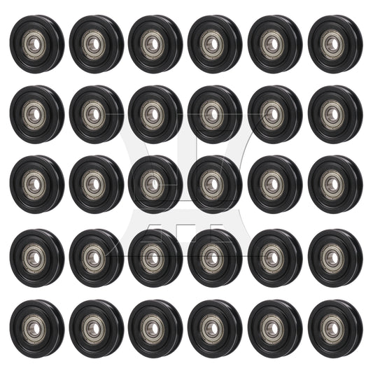 BQLZR Bearing Steel Cable Pulley 8mm ID x 40mm OD w/ Black Plastic Coated