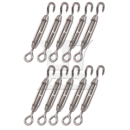 BQLZR  M4 Stainless Steel 304 Hook & Eye Turnbuckle Wire Rope Tension