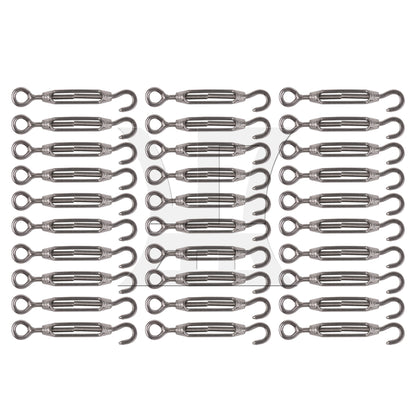 BQLZR  M4 Stainless Steel 304 Hook & Eye Turnbuckle Wire Rope Tension