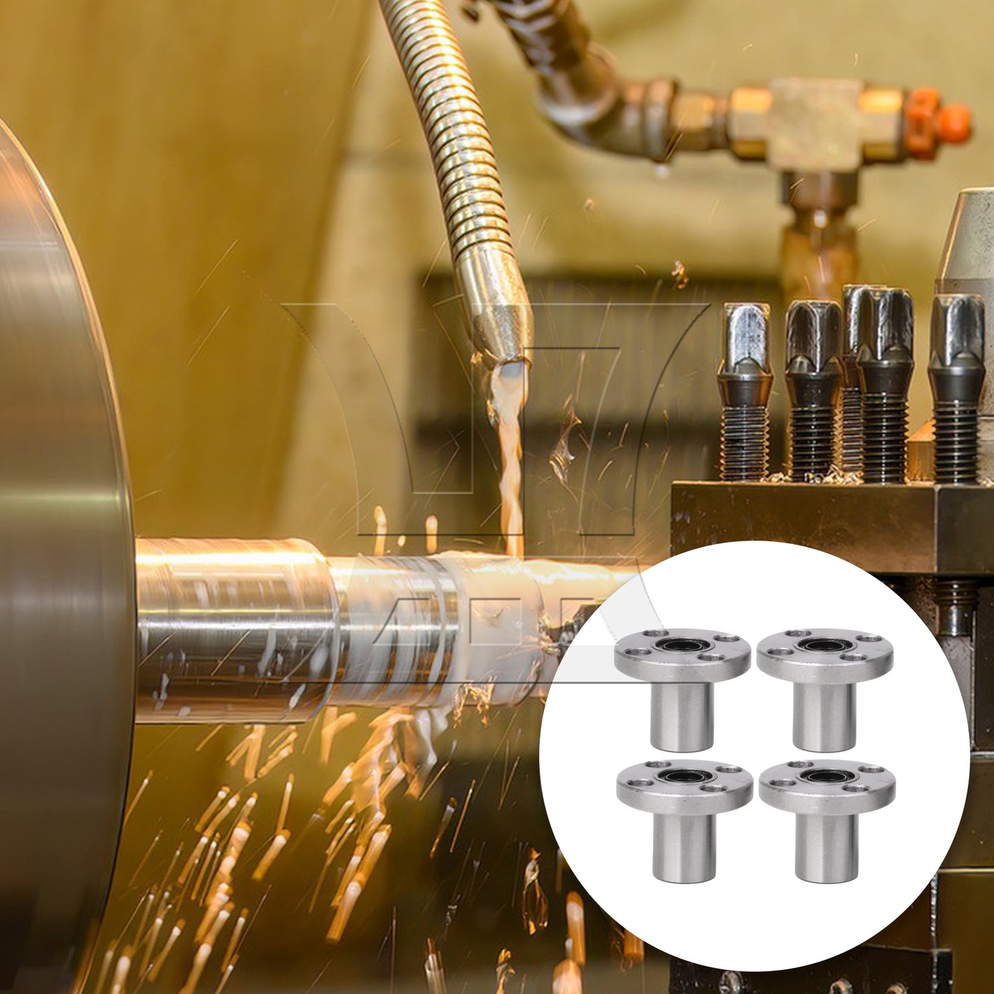 BQLZR  LMF8UU Round Flange Linear Bearing for 8mm Linear Shaft CNC Machine