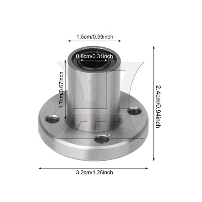 BQLZR  LMF8UU Round Flange Linear Bearing for 8mm Linear Shaft CNC Machine