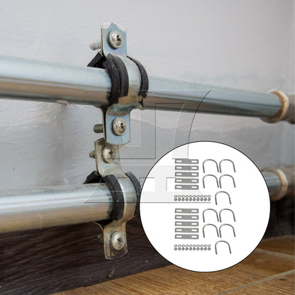 BQLZR 1.65" Pipe Pole U Shaped Bolt U-Bolts U Bend Stainless Steel M6 Set