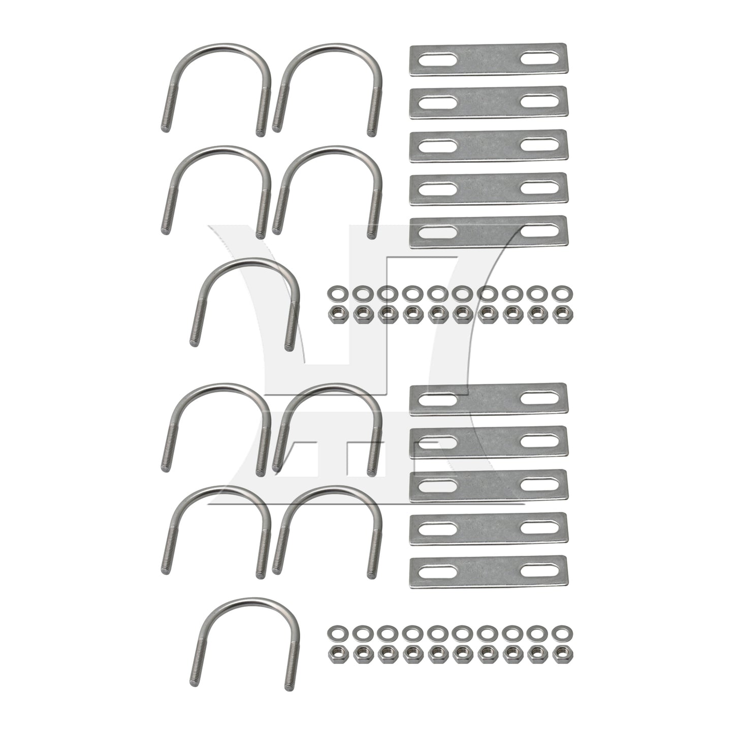 BQLZR 1.65" Pipe Pole U Shaped Bolt U-Bolts U Bend Stainless Steel M6 Set