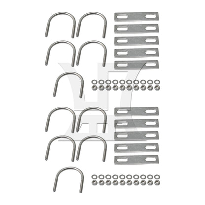 BQLZR 1.65" Pipe Pole U Shaped Bolt U-Bolts U Bend Stainless Steel M6 Set