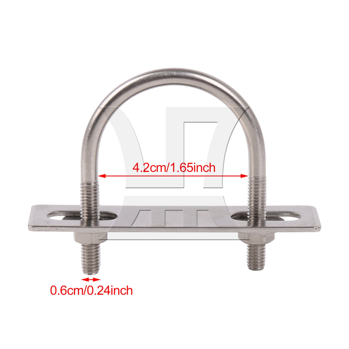 BQLZR 1.65" Pipe Pole U Shaped Bolt U-Bolts U Bend Stainless Steel M6 Set
