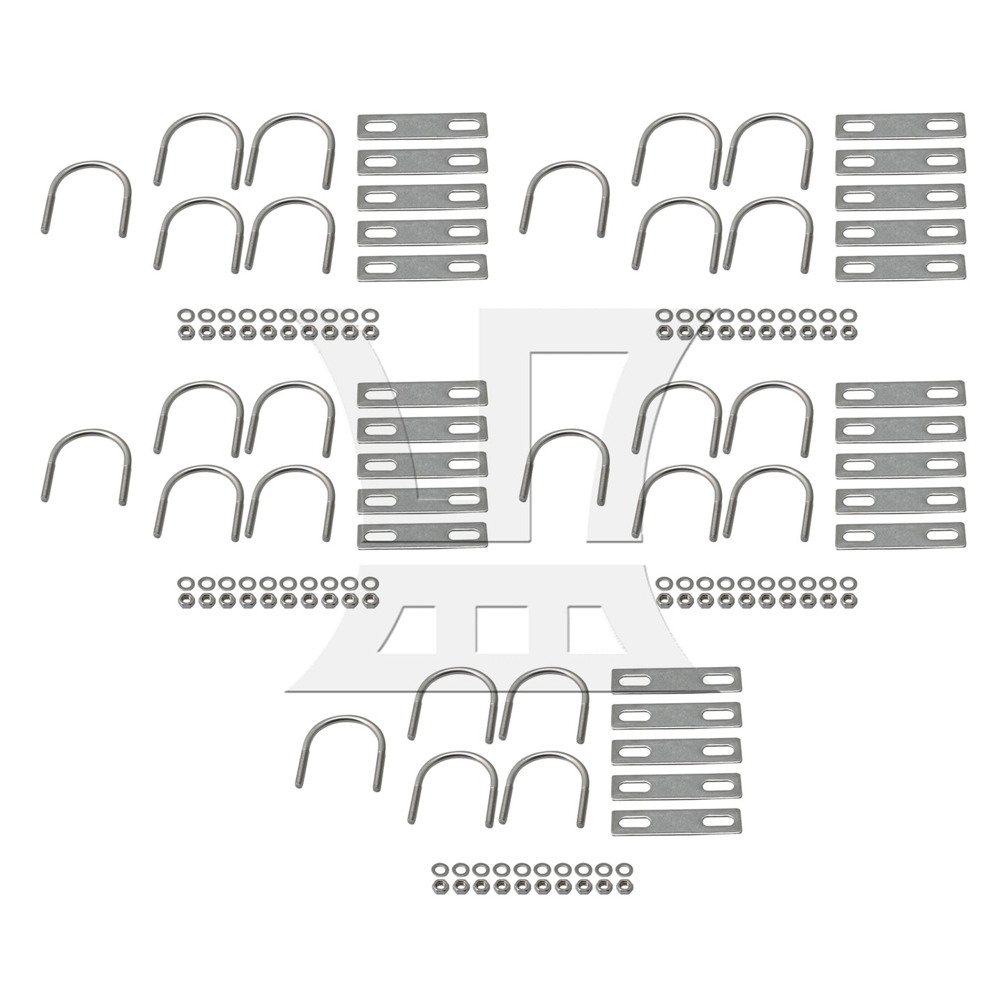 BQLZR 1.65" Pipe Pole U Shaped Bolt U-Bolts U Bend Stainless Steel M6 Set