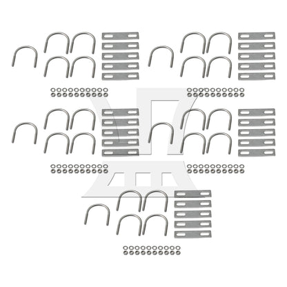 BQLZR 1.65" Pipe Pole U Shaped Bolt U-Bolts U Bend Stainless Steel M6 Set