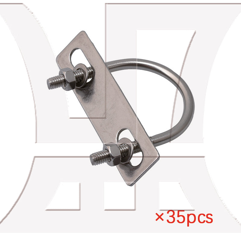 BQLZR 1.65" Pipe Pole U Shaped Bolt U-Bolts U Bend Stainless Steel M6 Set