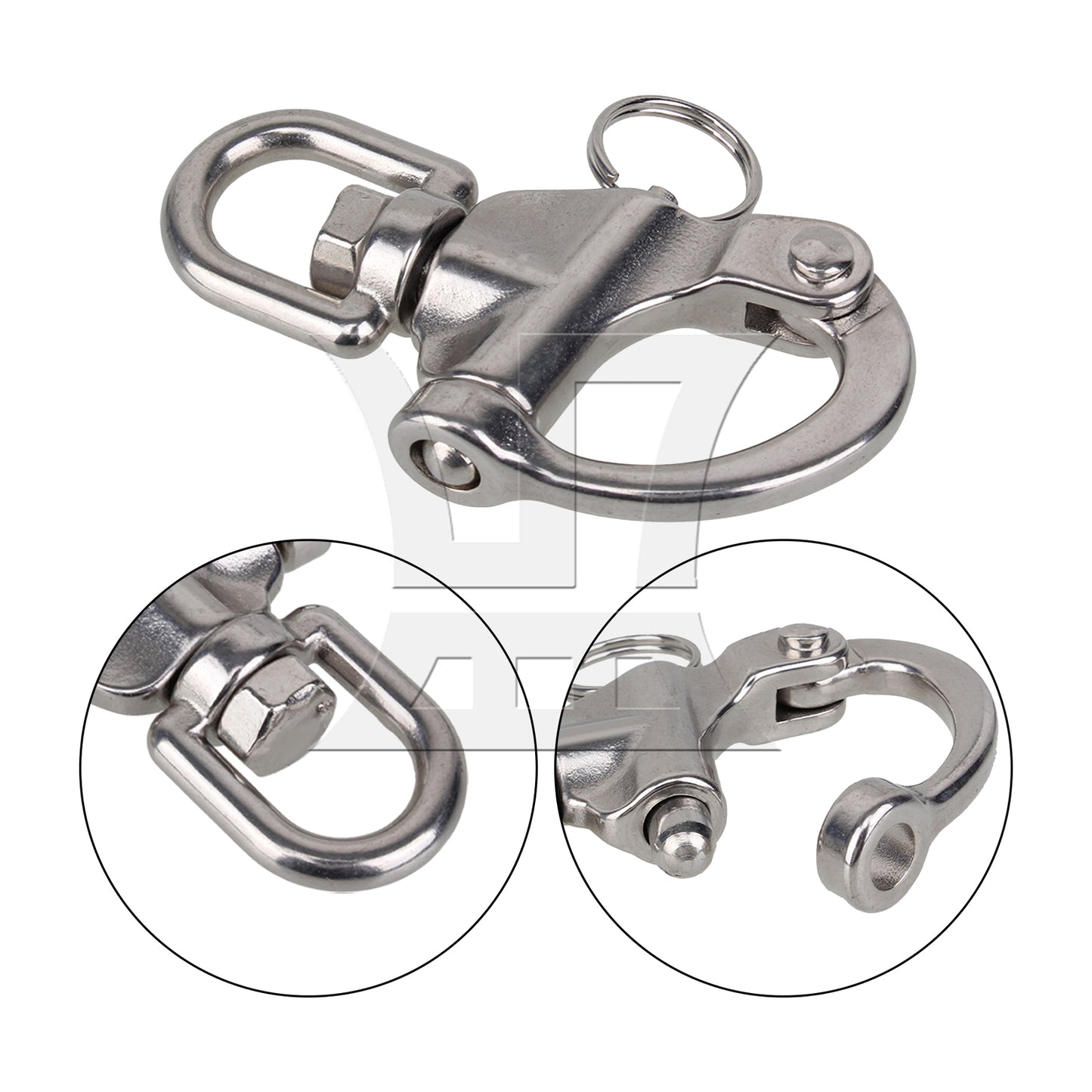 BQLZR 6 Pieces Stainless Steel Snap Shackle Quick Release Swivel Bail Rigging 2.36"