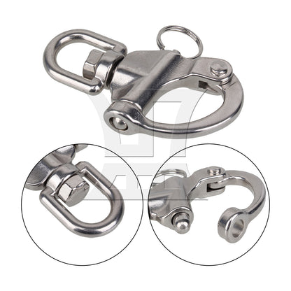 BQLZR 6 Pieces Stainless Steel Snap Shackle Quick Release Swivel Bail Rigging 2.36"