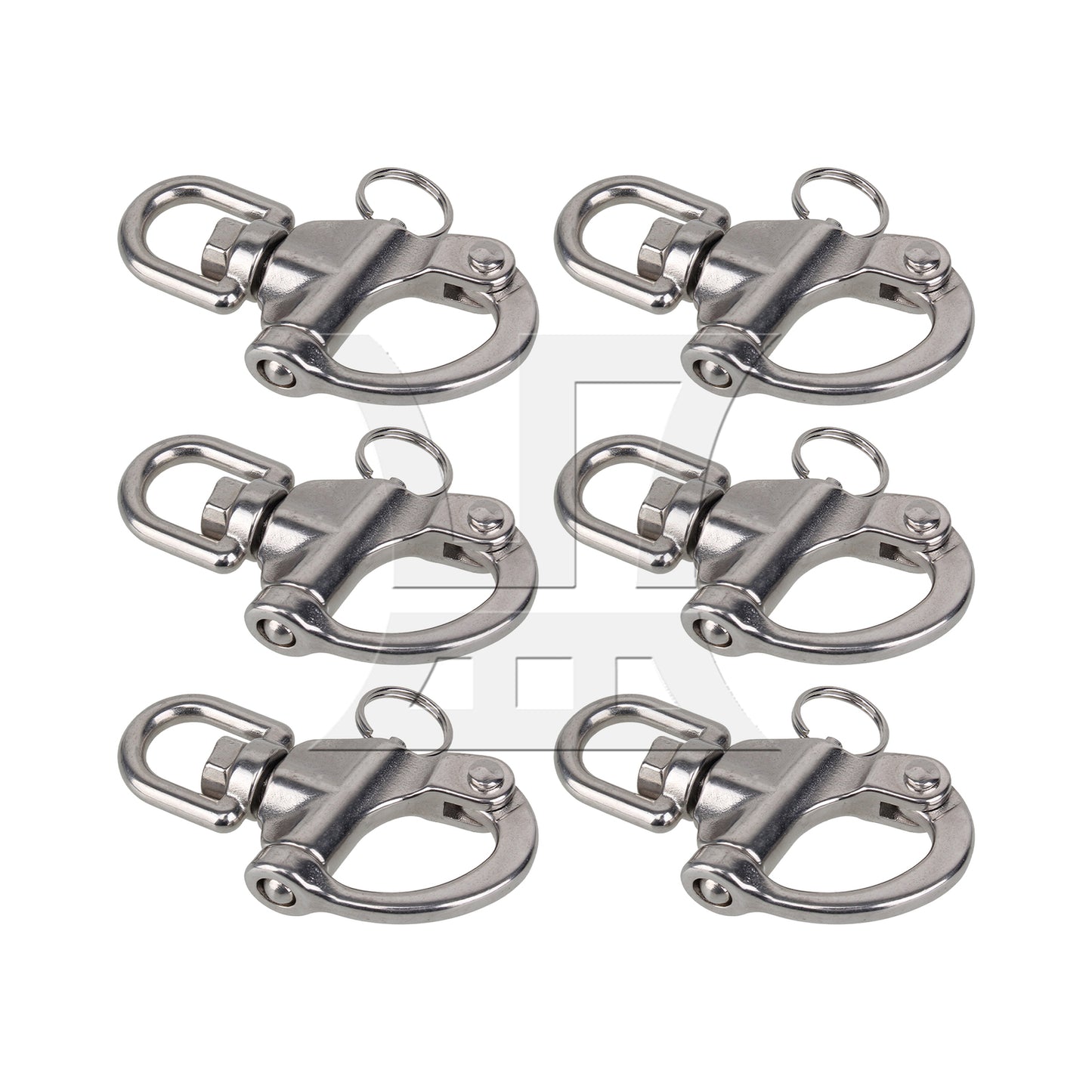 BQLZR 6 Pieces Stainless Steel Snap Shackle Quick Release Swivel Bail Rigging 2.36"