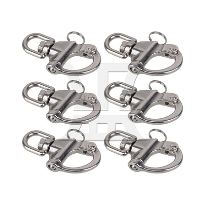 BQLZR 6 Pieces Stainless Steel Snap Shackle Quick Release Swivel Bail Rigging 2.36"