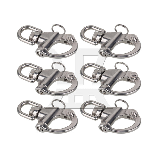 BQLZR 6 Pieces Stainless Steel Snap Shackle Quick Release Swivel Bail Rigging 2.36"