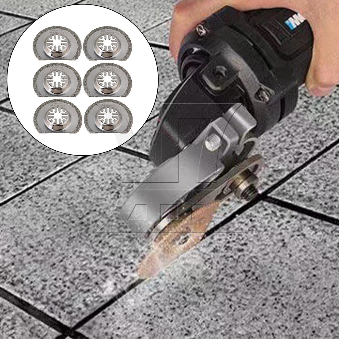 BQLZR 6 Pieces Semi Circular Oscillating Tools for Wood Plastic 2.48x2.05x0.34inch