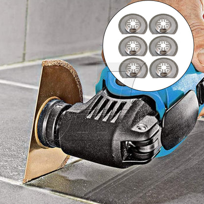 BQLZR 6 Pieces Semi Circular Oscillating Tools for Wood Plastic 2.48x2.05x0.34inch