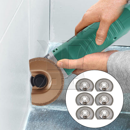 BQLZR 6 Pieces Semi Circular Oscillating Tools for Wood Plastic 2.48x2.05x0.34inch