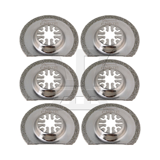 BQLZR 6 Pieces Semi Circular Oscillating Tools for Wood Plastic 2.48x2.05x0.34inch