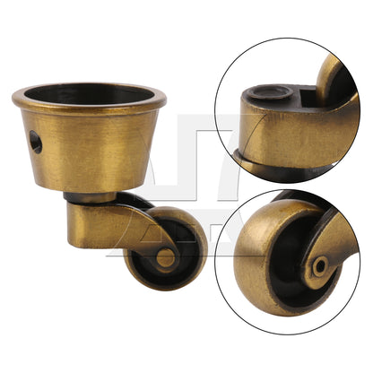 BQLZR Vintage Round Cup Caster 1.77" Dia for Table Chair Sofa with Screw