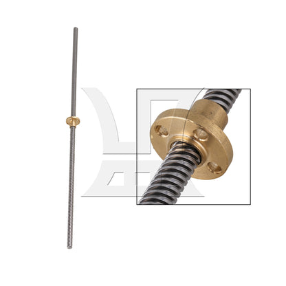 BQLZR  400mm Stainless Steel Lead Screw w/ Nuts 8mm Lead for Machine Tool