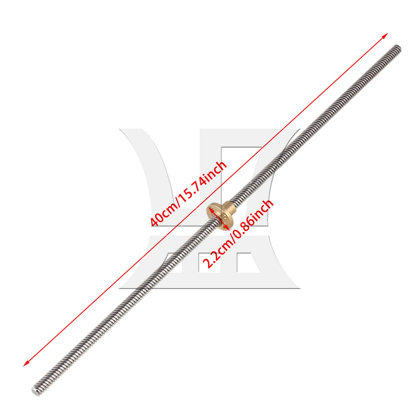 BQLZR  400mm Stainless Steel Lead Screw w/ Nuts 8mm Lead for Machine Tool