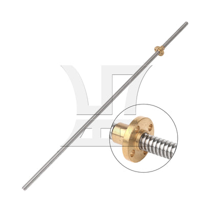 BQLZR 450mm Stainless Steel Lead Screw w/ Nuts 2mm Lead for Machine Tool