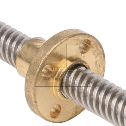 BQLZR Silver Stainless Steel 8mm Lead Screw w/ Brass Nut for Machine Tool