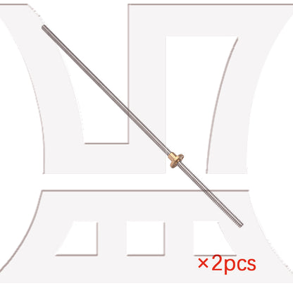 BQLZR Horizontal 2mm Lead 400mm Length Lead Screw Rod Bearing Pillow Block Set