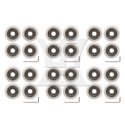 BQLZR White Ball Bearing Guide Pulley Roller Round Wheel 8x30x8.5mm for Window