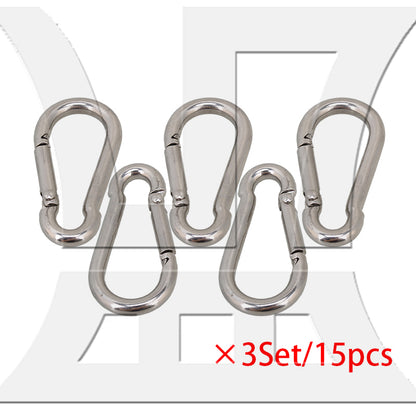 BQLZR 304 Stainless steel Spring Snap Hooks M4 for Quick Connect Removal Rope