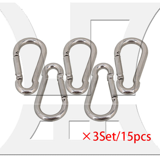 BQLZR 304 Stainless steel Spring Snap Hooks M4 for Quick Connect Removal Rope