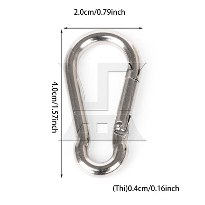 BQLZR 304 Stainless steel Spring Snap Hooks M4 for Quick Connect Removal Rope
