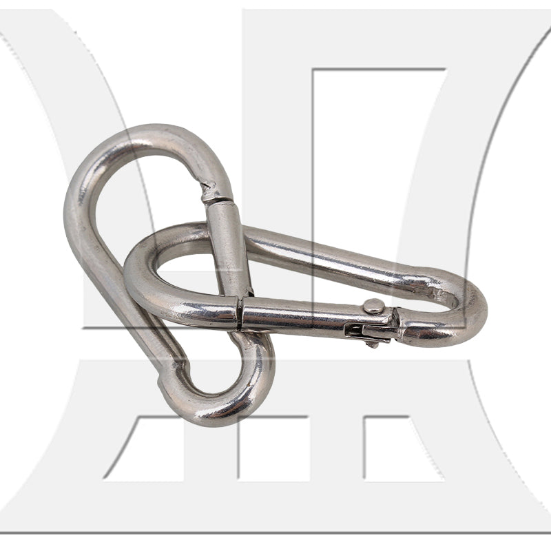 BQLZR 304 Stainless steel Spring Snap Hooks M4 for Quick Connect Removal Rope