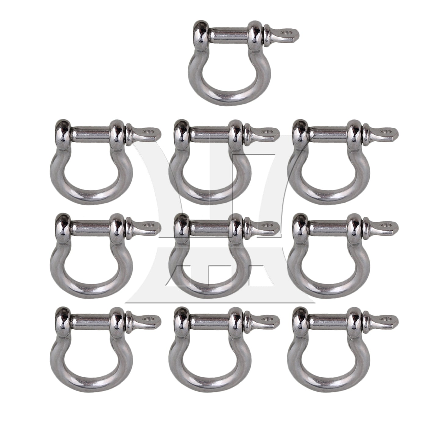 BQLZR 5pcs M4 304 Stainless Steel Screw Pin Anchor Shackle Bow Rigging European Style