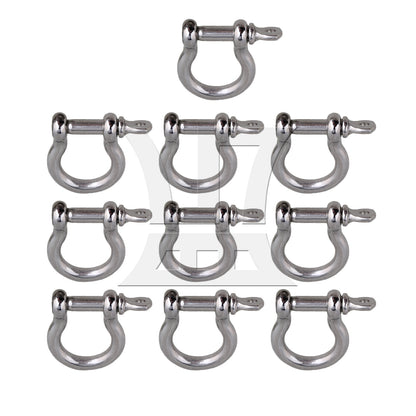 BQLZR 5pcs M4 304 Stainless Steel Screw Pin Anchor Shackle Bow Rigging European Style