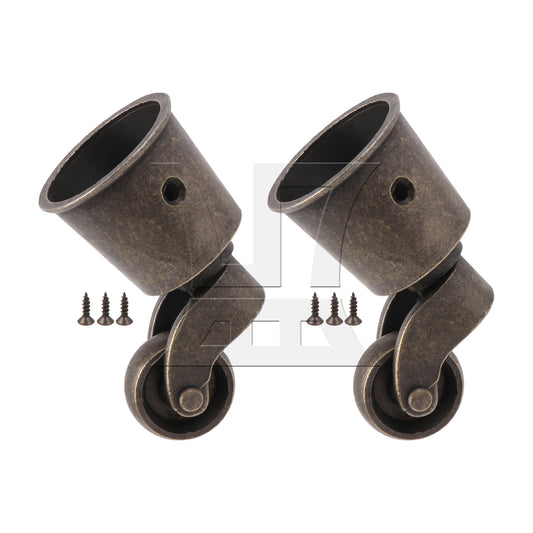 BQLZR  Antique Zinc Alloy Casters for 3.7cm Dia Table Sofa Furniture Legs