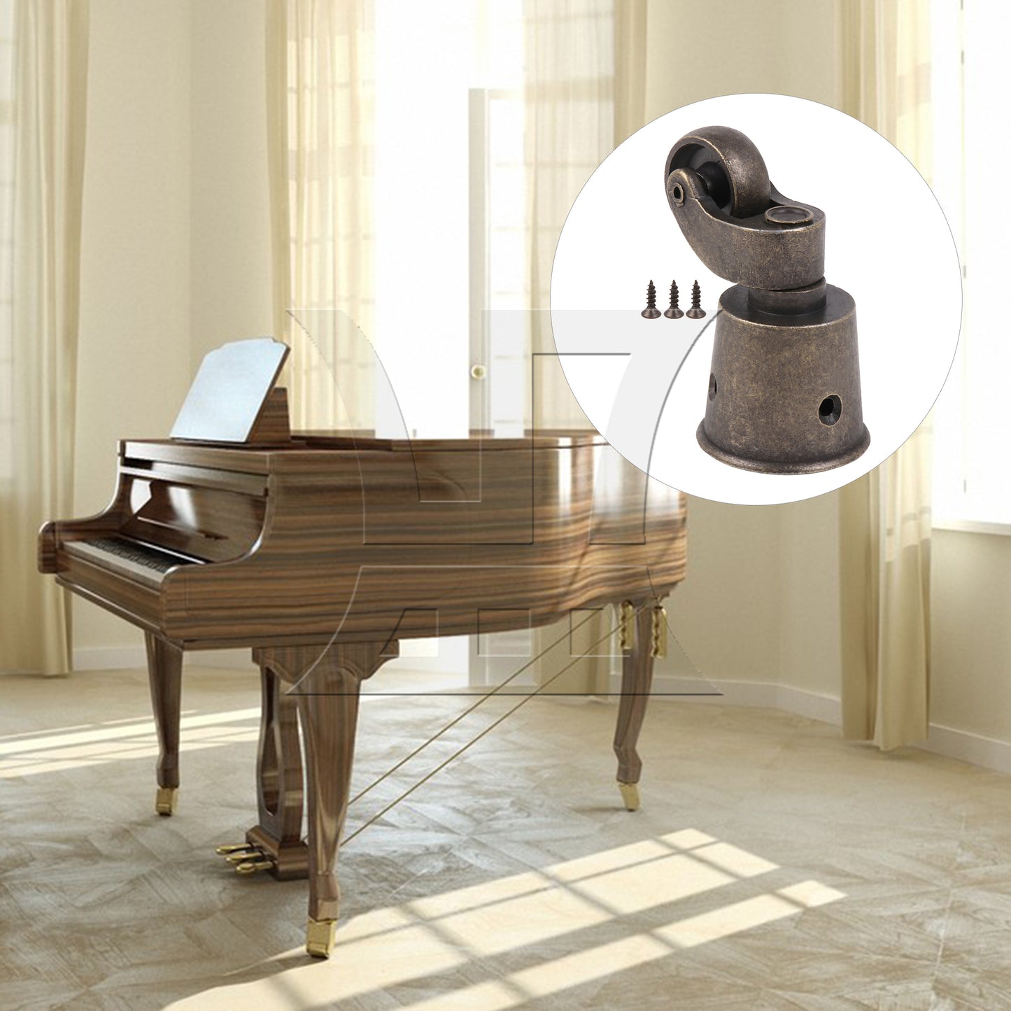 BQLZR  Antique Zinc Alloy Casters for 3.7cm Dia Table Sofa Furniture Legs