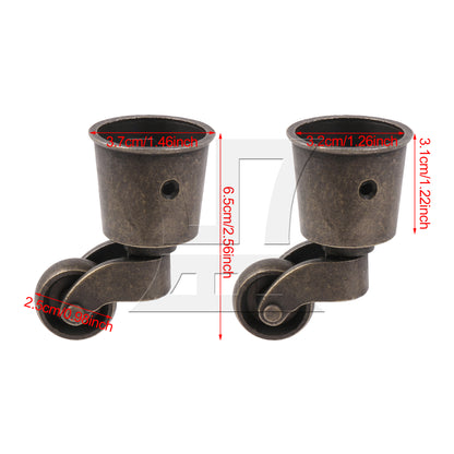 BQLZR  Antique Zinc Alloy Casters for 3.7cm Dia Table Sofa Furniture Legs
