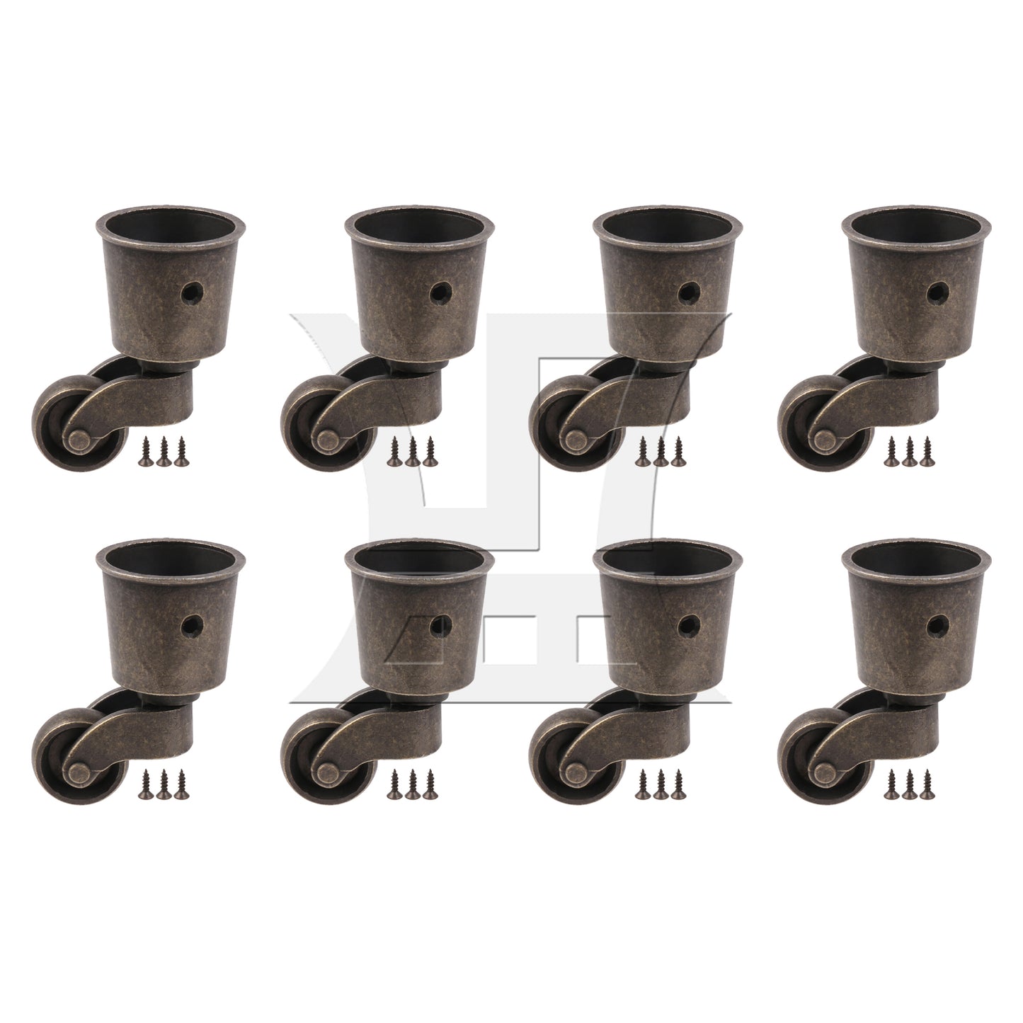 BQLZR  Antique Zinc Alloy Casters for 3.7cm Dia Table Sofa Furniture Legs