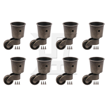BQLZR  Antique Zinc Alloy Casters for 3.7cm Dia Table Sofa Furniture Legs