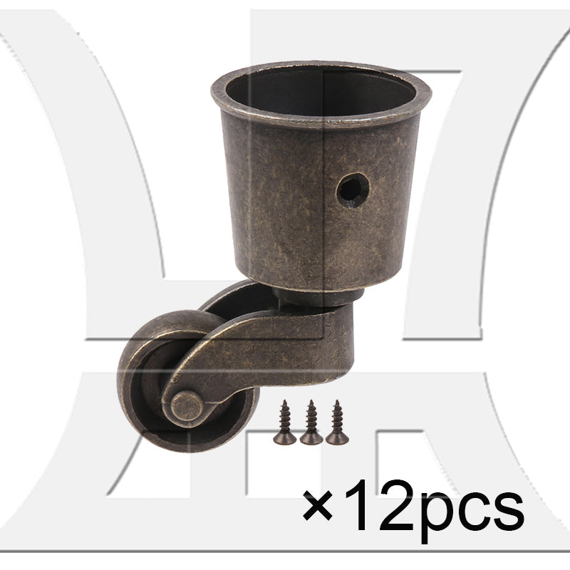 BQLZR  Antique Zinc Alloy Casters for 3.7cm Dia Table Sofa Furniture Legs